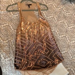 BCBG Maxazria ombré sequined tank top